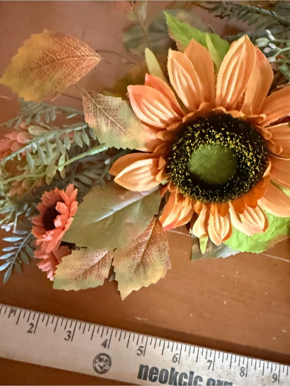 Autumn Orange Sunflower Swag.